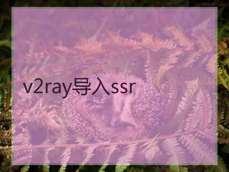 v2ray导入ssr