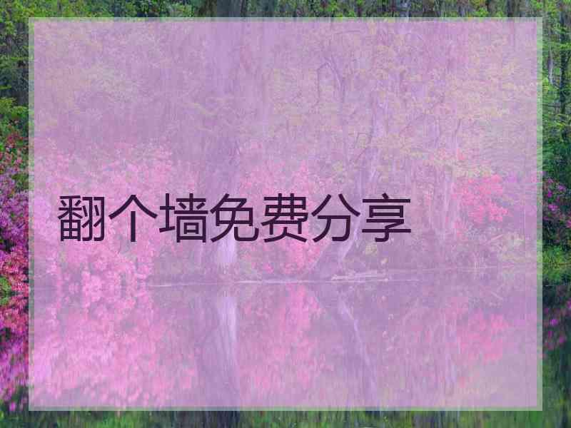 翻个墙免费分享