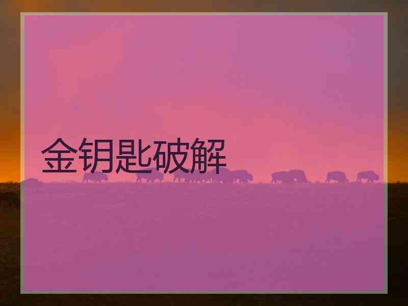 金钥匙破解