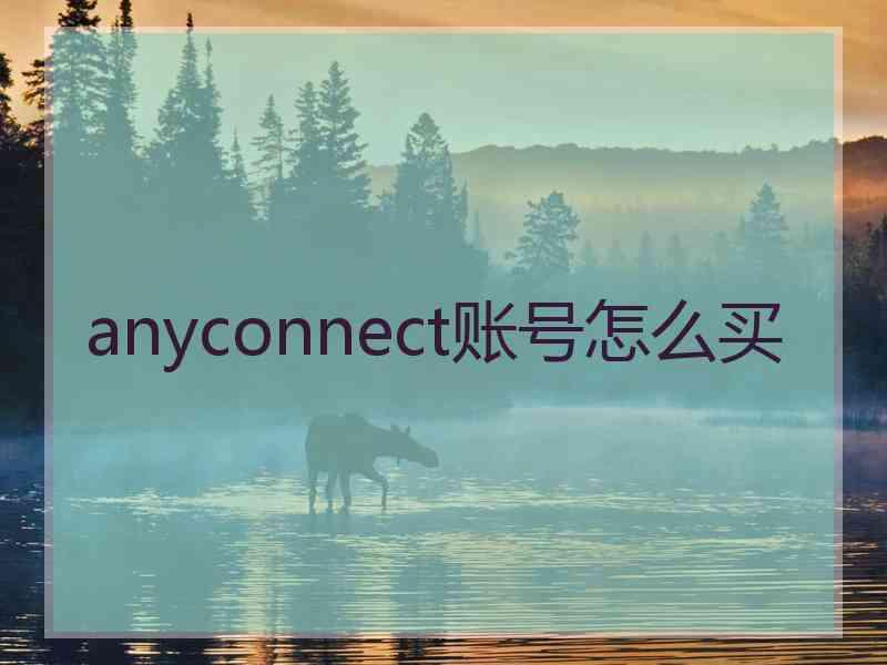 anyconnect账号怎么买