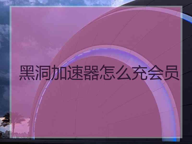 黑洞加速器怎么充会员