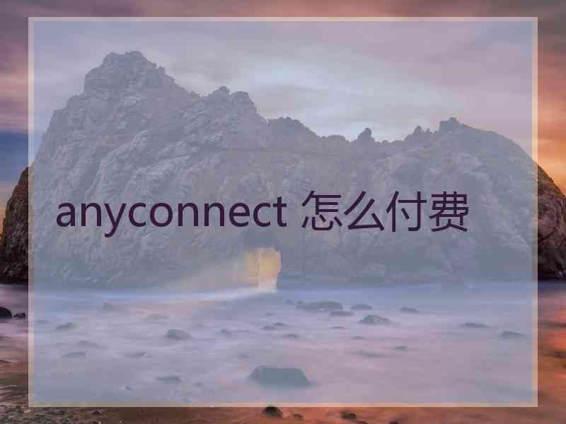anyconnect 怎么付费