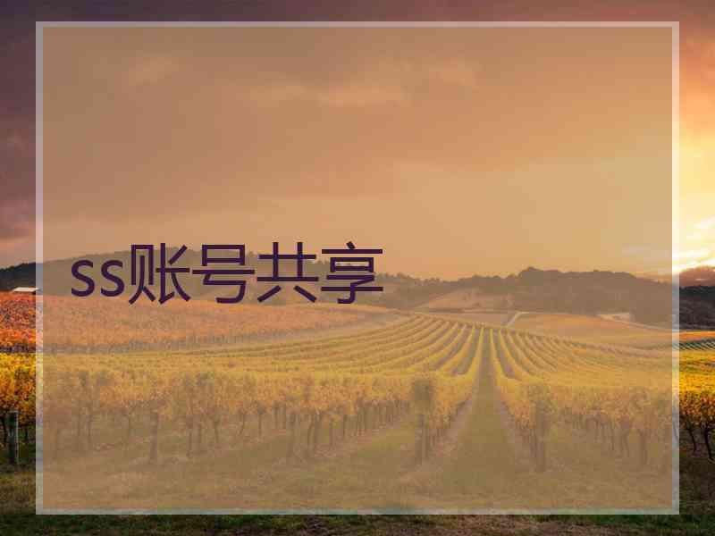 ss账号共享