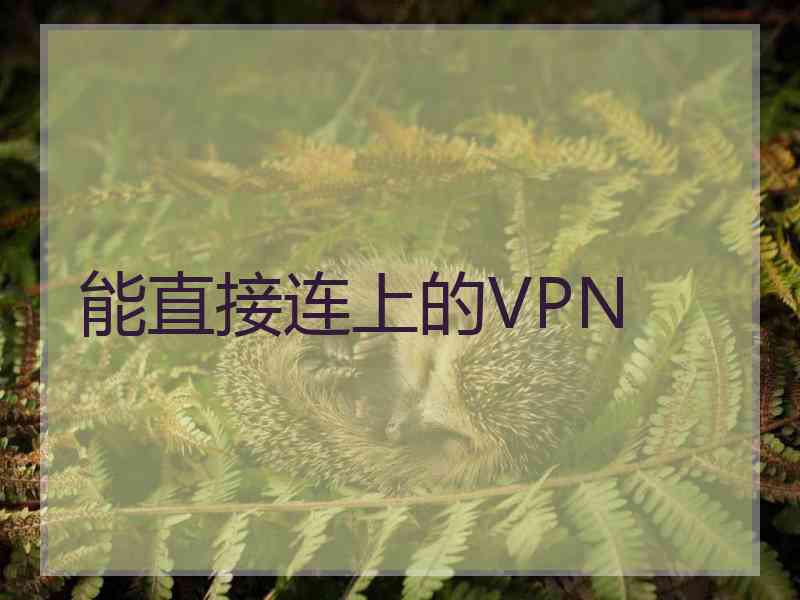 能直接连上的VPN