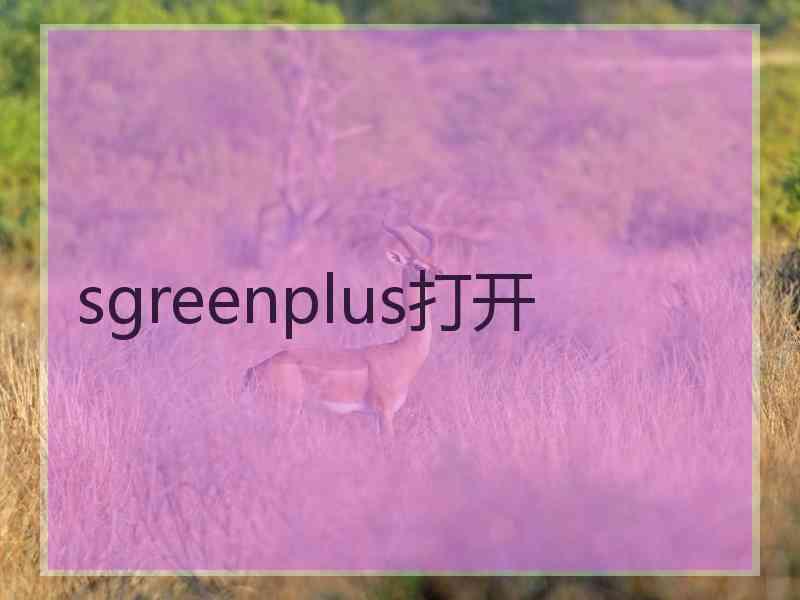 sgreenplus打开