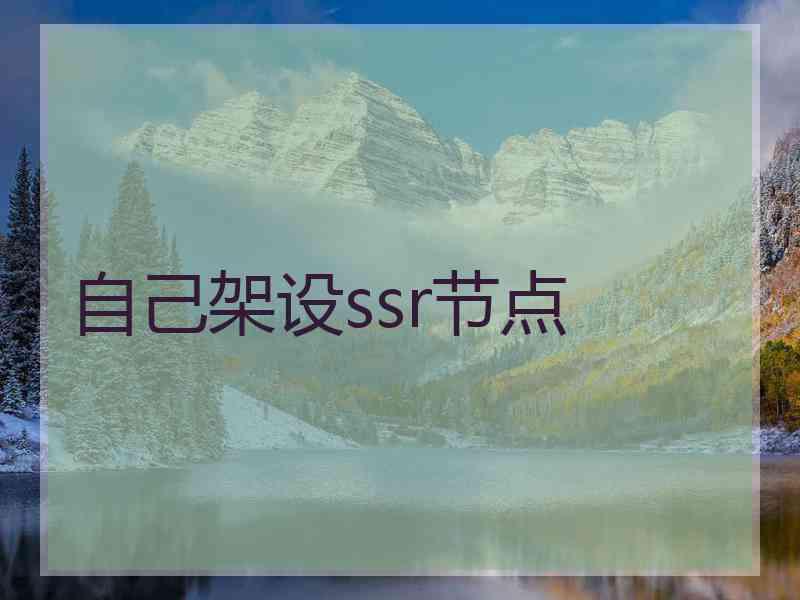 自己架设ssr节点