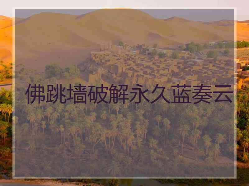 佛跳墙破解永久蓝奏云