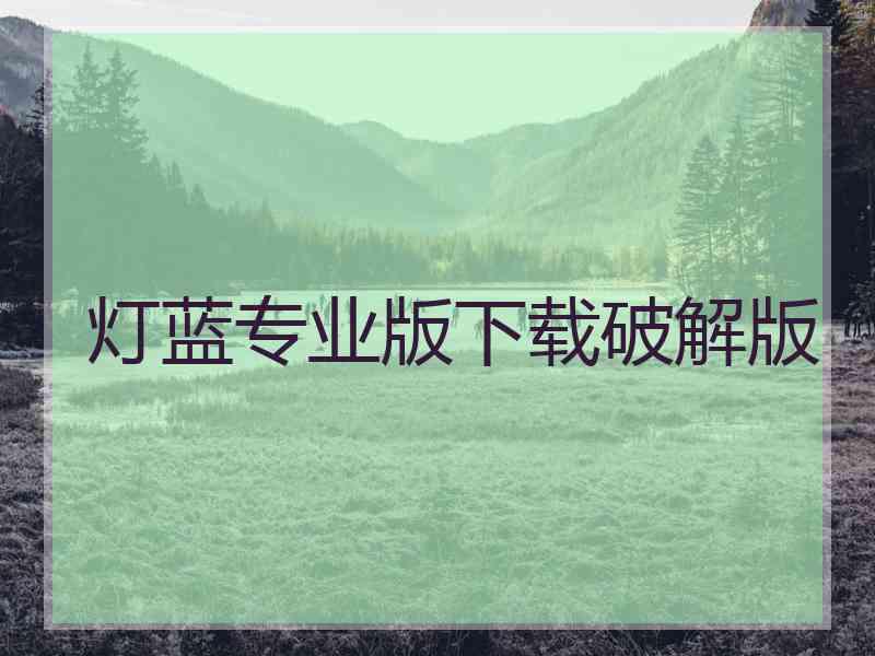 灯蓝专业版下载破解版