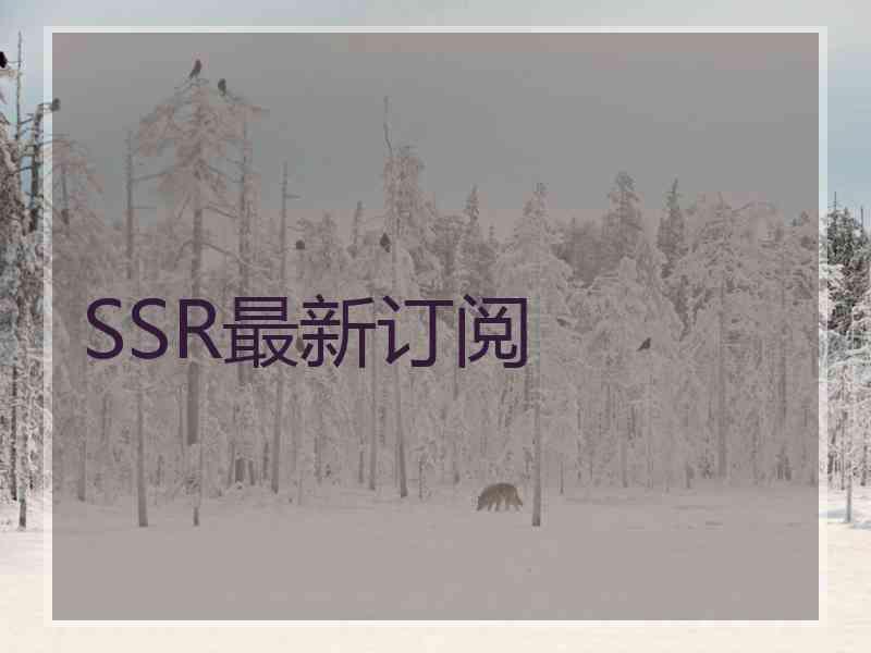 SSR最新订阅