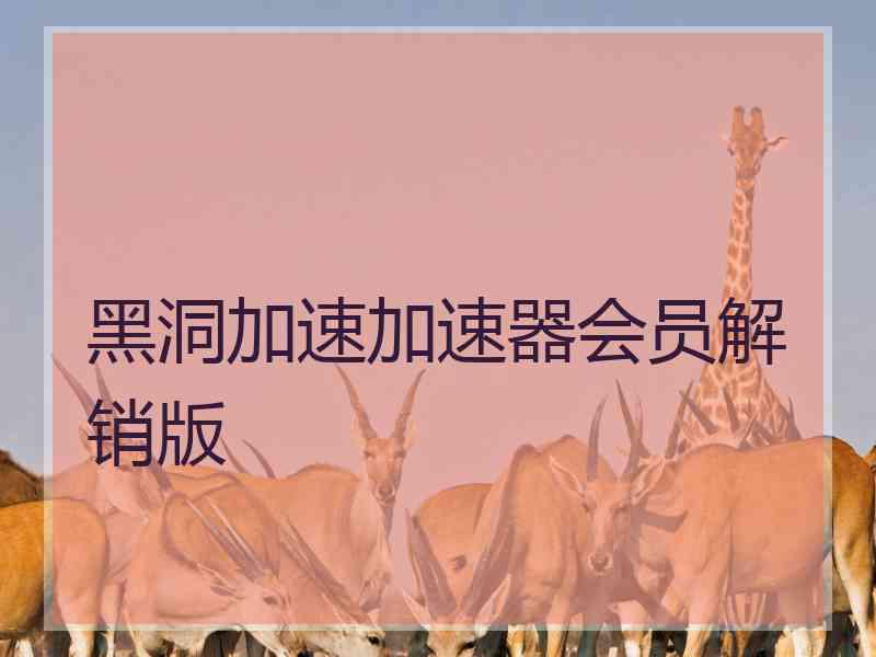 黑洞加速加速器会员解销版