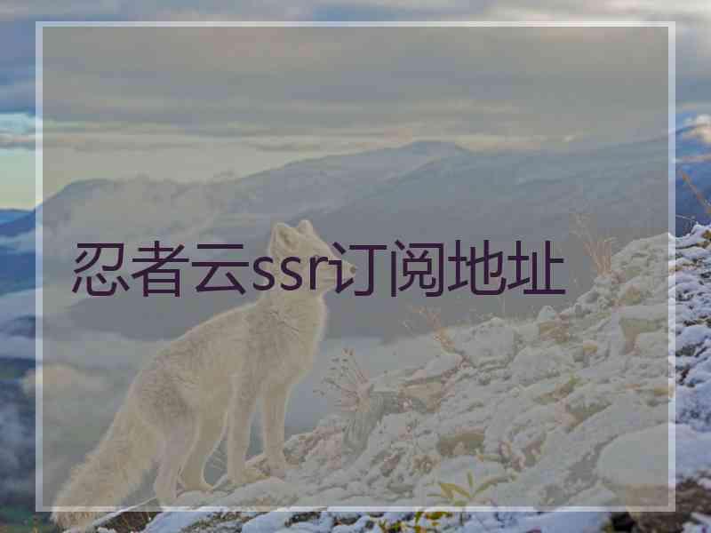 忍者云ssr订阅地址