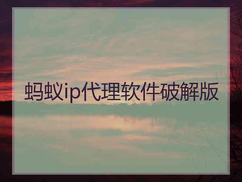 蚂蚁ip代理软件破解版
